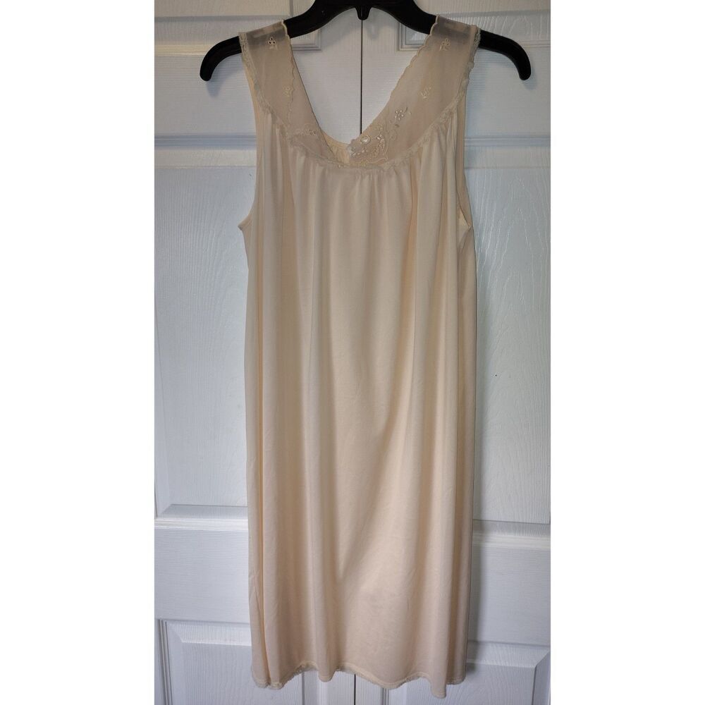 Vintage Sears Peach Nylon Nightgown Large